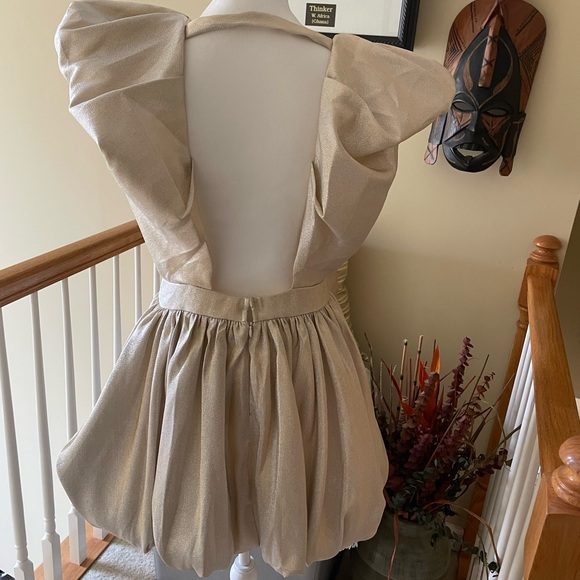 Luxxel Champagne Shimmer Bubble Dress NWT - Picture 11 of 15
